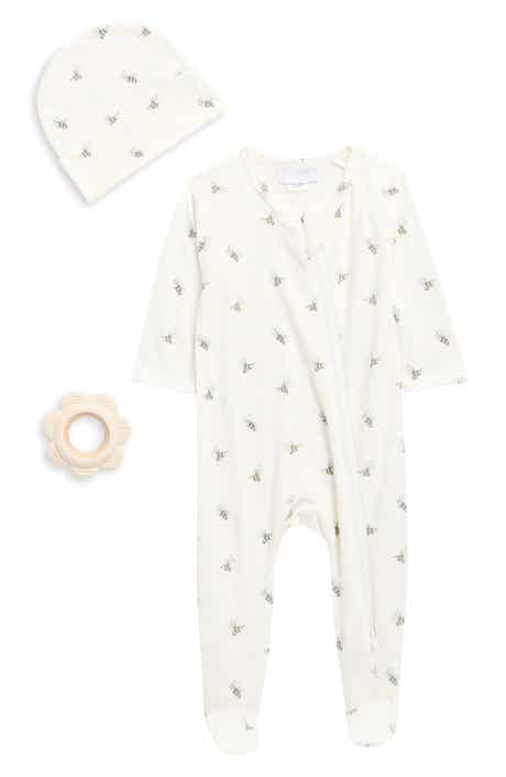 Toby Three-Piece Ditsy Print Footie Set