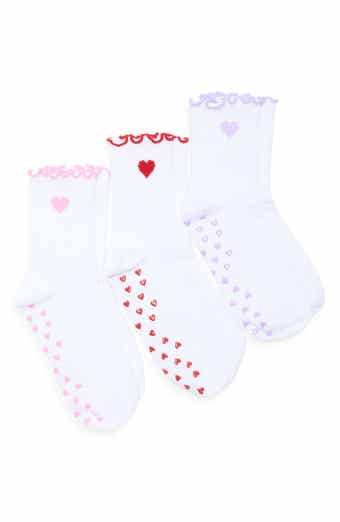 3-Pack Assorted Ruffle Grip Crew Socks