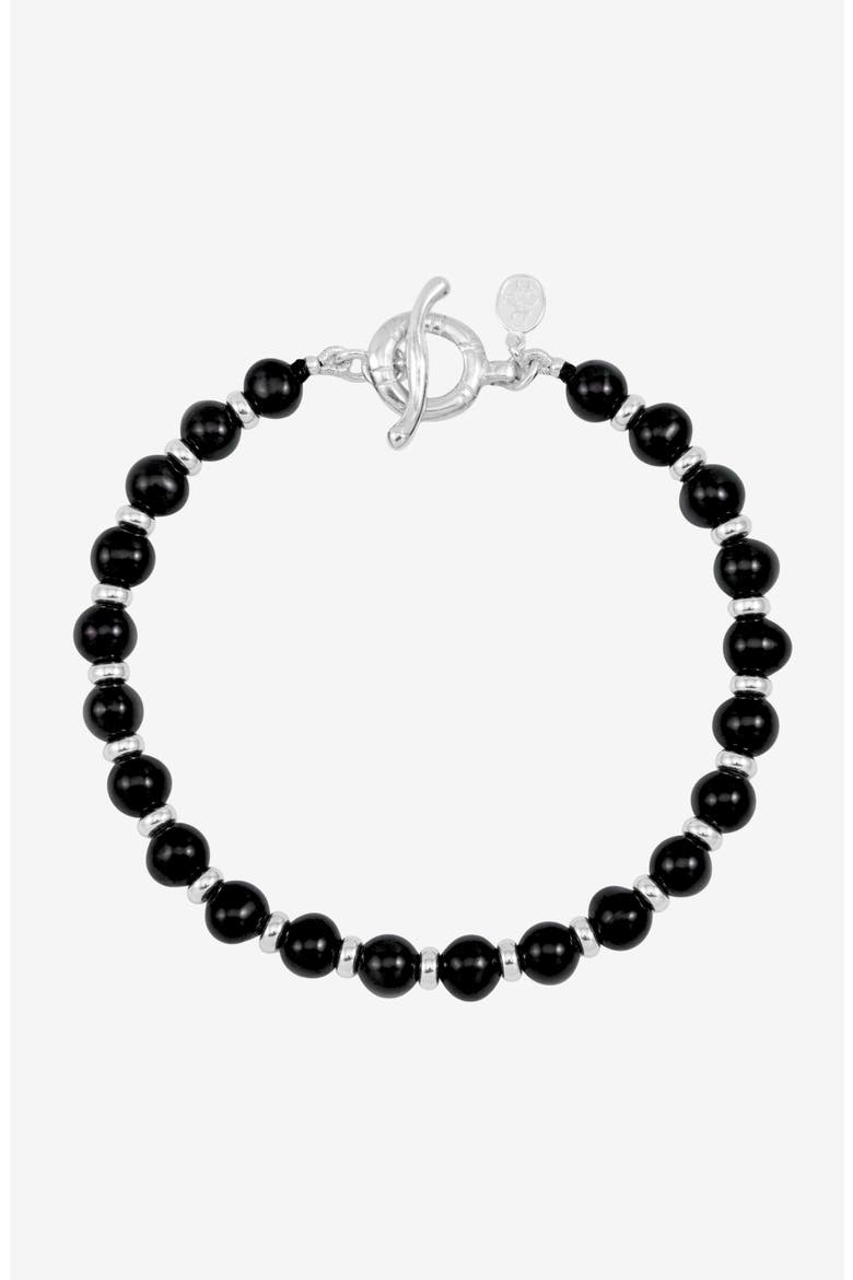 Men's  Pearl Halo Bracelet, Main, color, Black