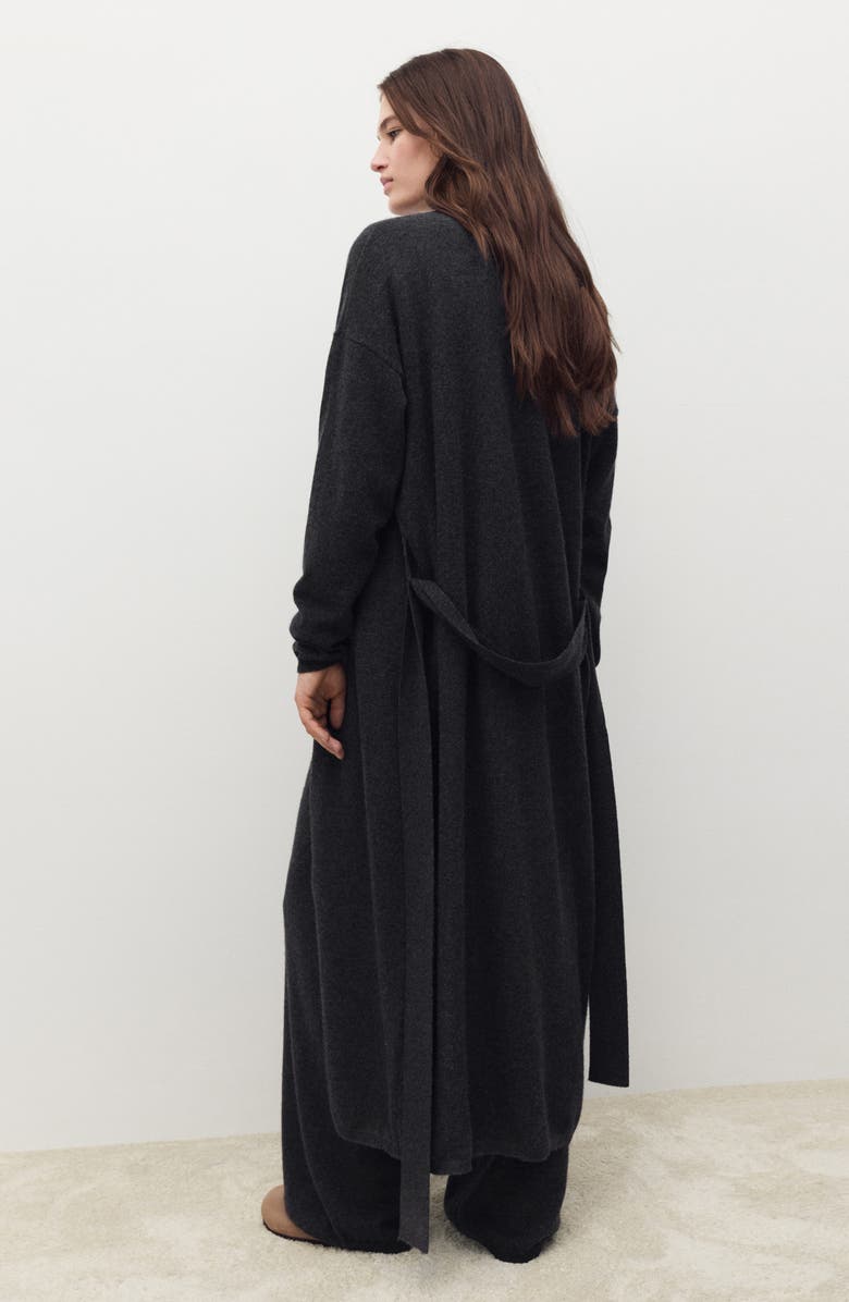 MANGO Cashmere Long Cardigan, Alternate, color, Charcoal