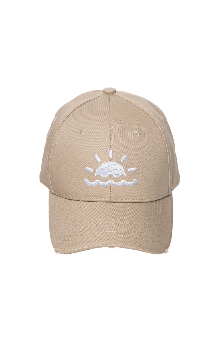 Totalee Gift Tan Distressed Sun & Water Hat Cotton Brown, Main, color, Brown