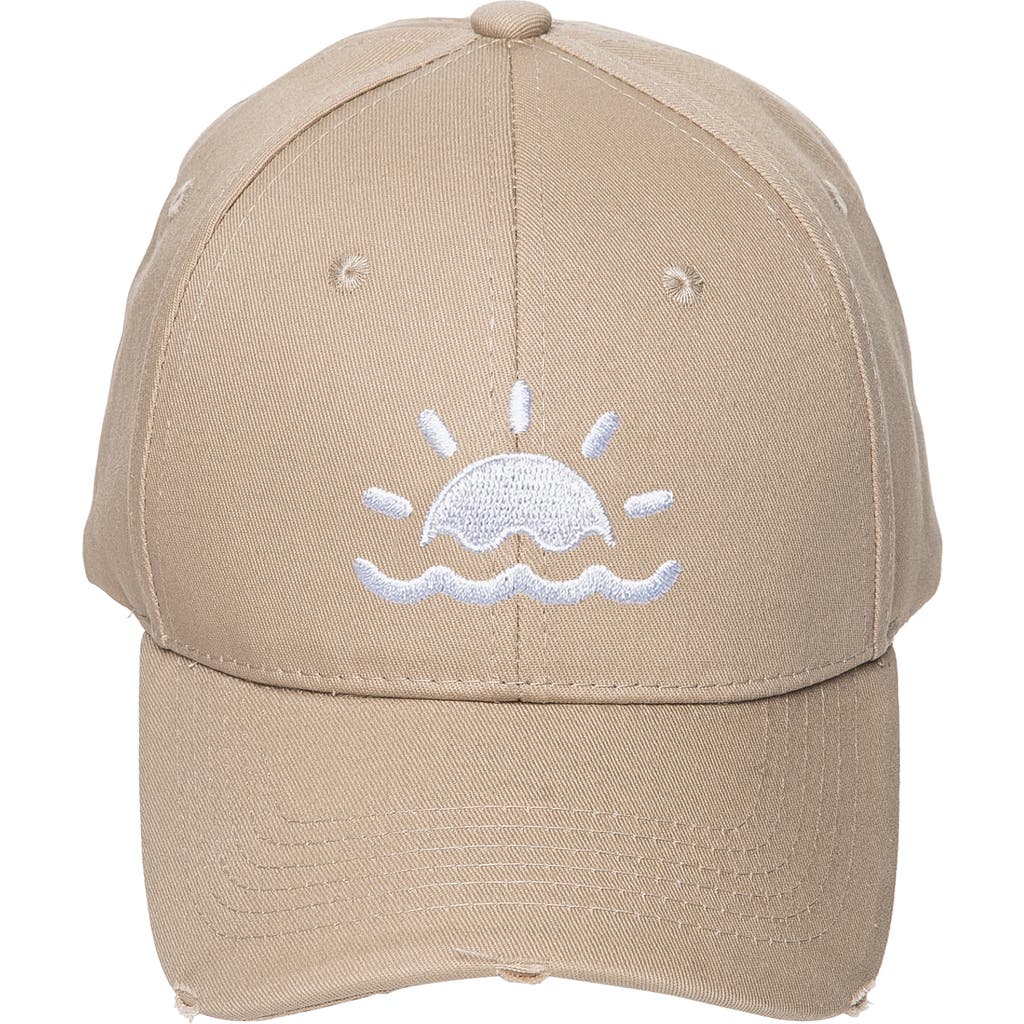 Totalee Gift Tan Distressed Sun & Water Hat Cotton Brown