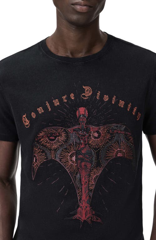 John Varvatos Deco Goddess Embellished Organic Cotton T-shirt In Black