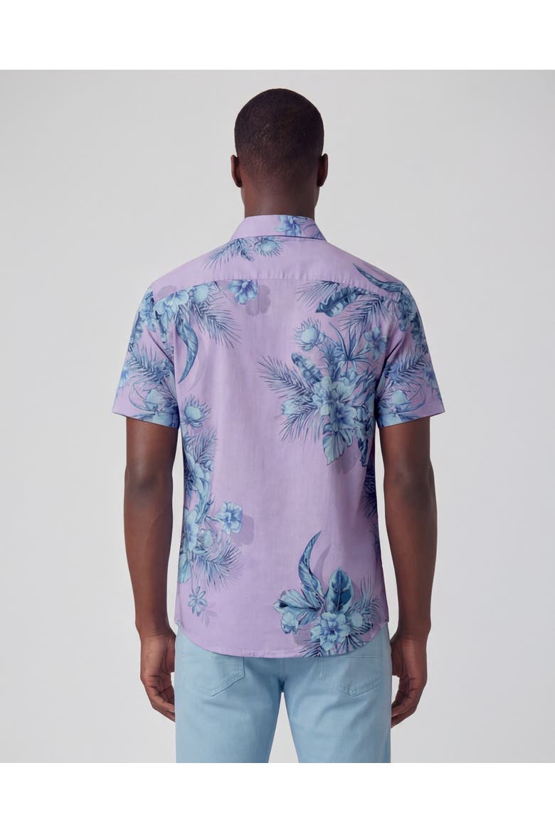 Mali Floral Mens Short Sleeve Shirt, Alternate, color, Lavender
