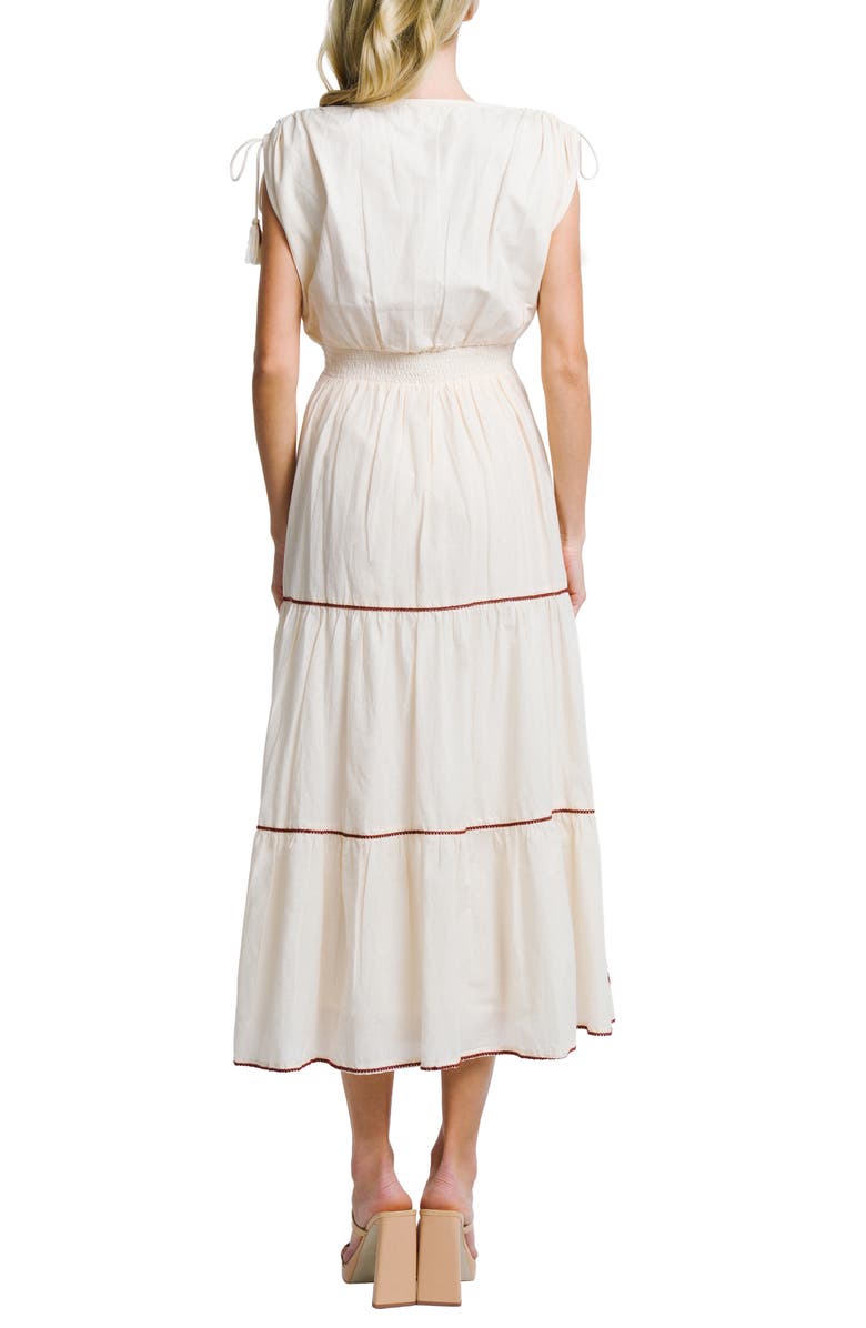 CIEBON Lumi Embroidered Midi Sundress, Alternate, color, Cream Multi