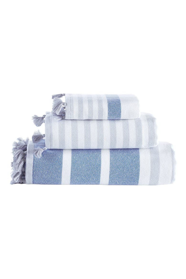 Stripe Turkish Cotton 6-Piece Towel Set, Main, color, BLUE