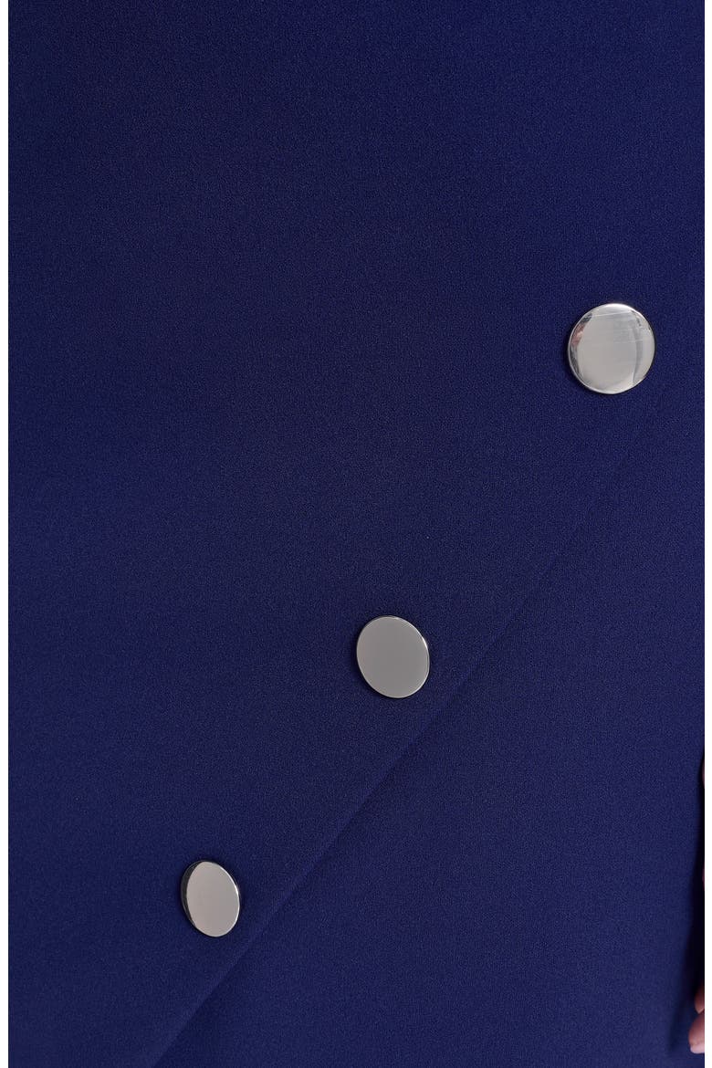 Button Trim Short Sleeve Shift Dress, Alternate, color, MARINE