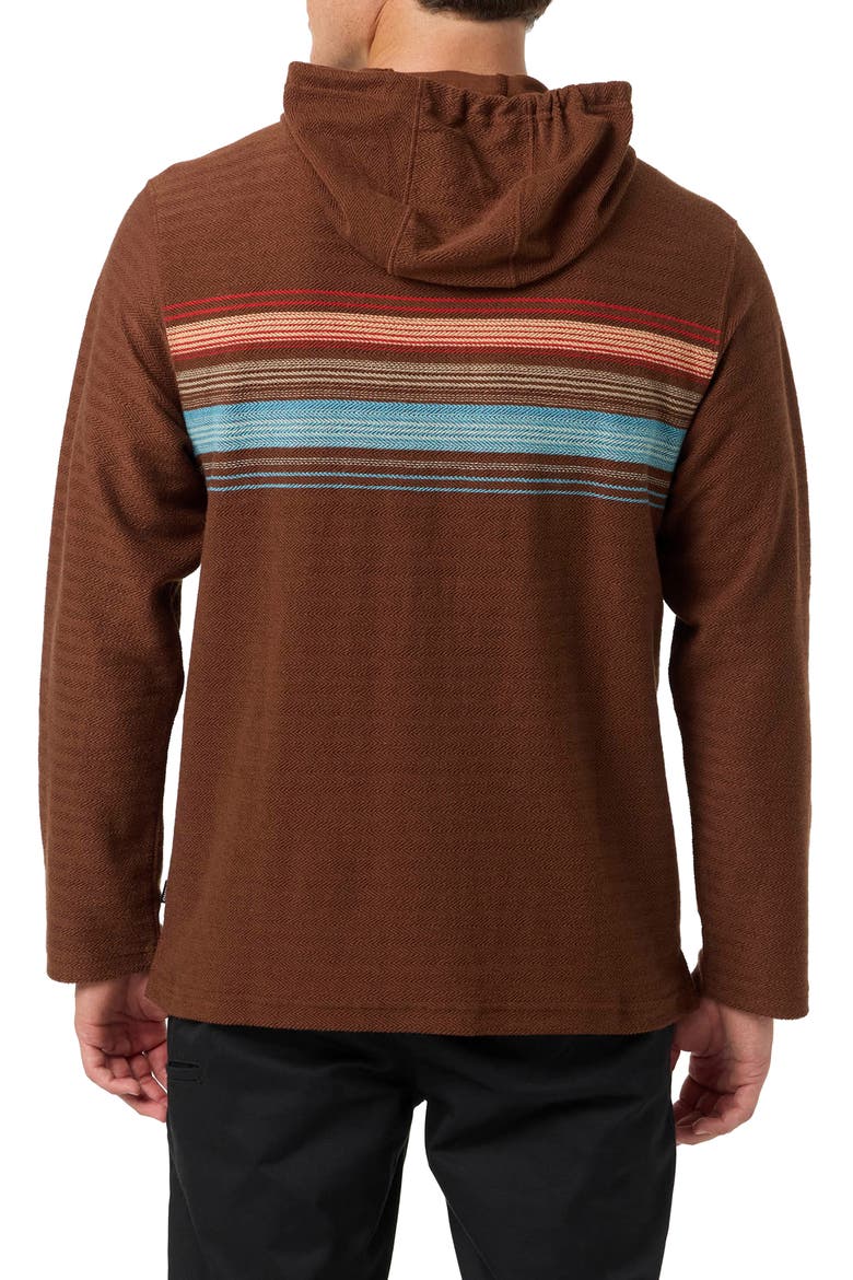 Bavaro Blocked Stripe Cotton Blend Hoodie, Alternate, color, COCONUT BROWN