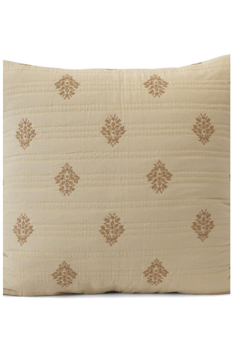 Embroidered Matelasse Pillow Sham, Alternate, color, Ivory Medallion Floral