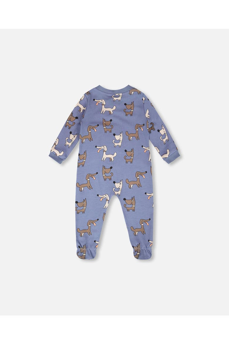 Organic Cotton One-Piece Dog Print Pyjama, Alternate, color, Blue Printed Dogs