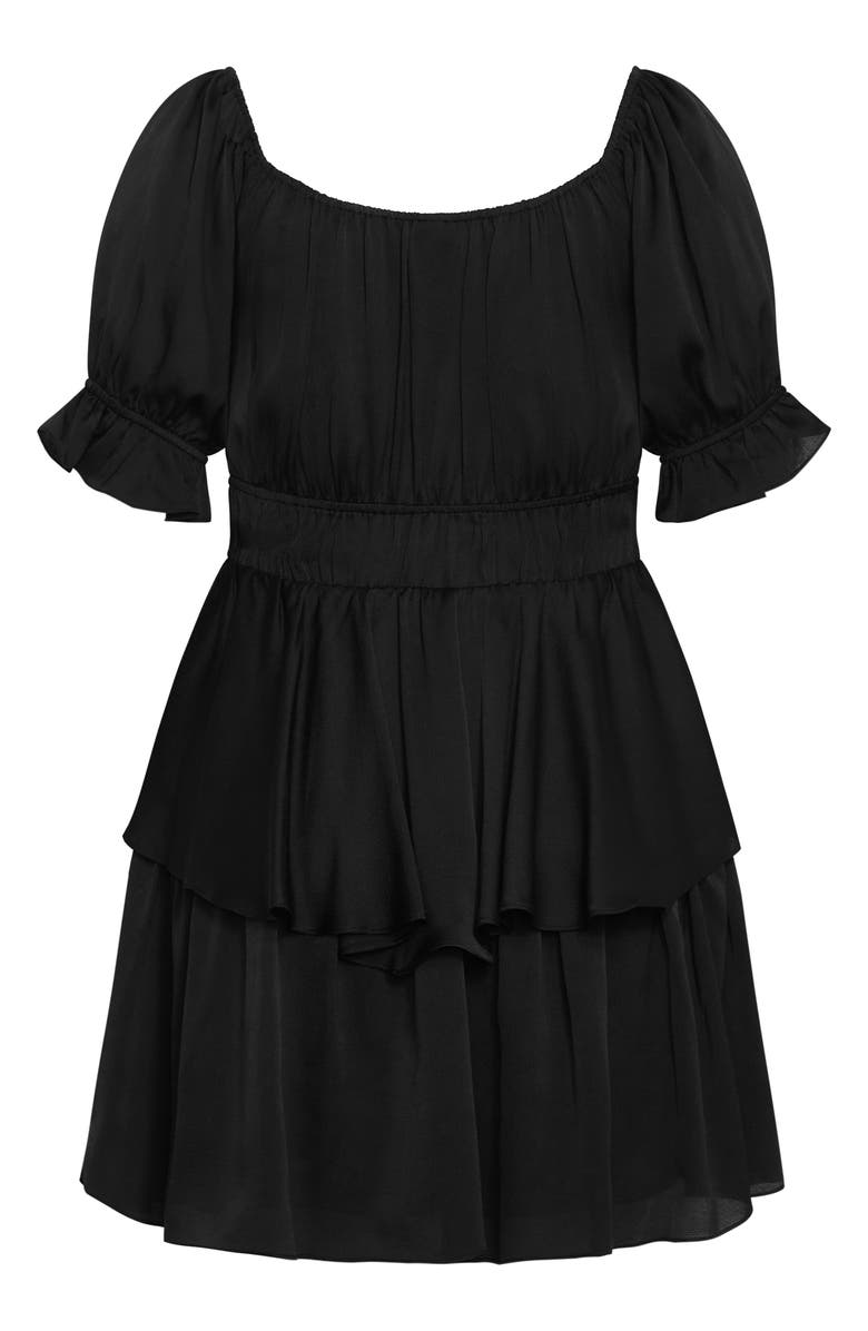 City Chic Nia Off the Shoulder Dress, Alternate, color, Black