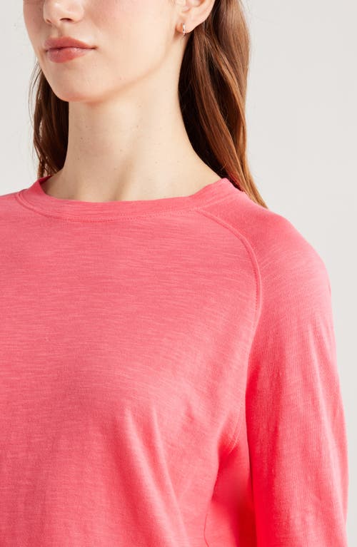 Zella Relaxed Washed 2.0 Long Sleeve Slub Tee In Red
