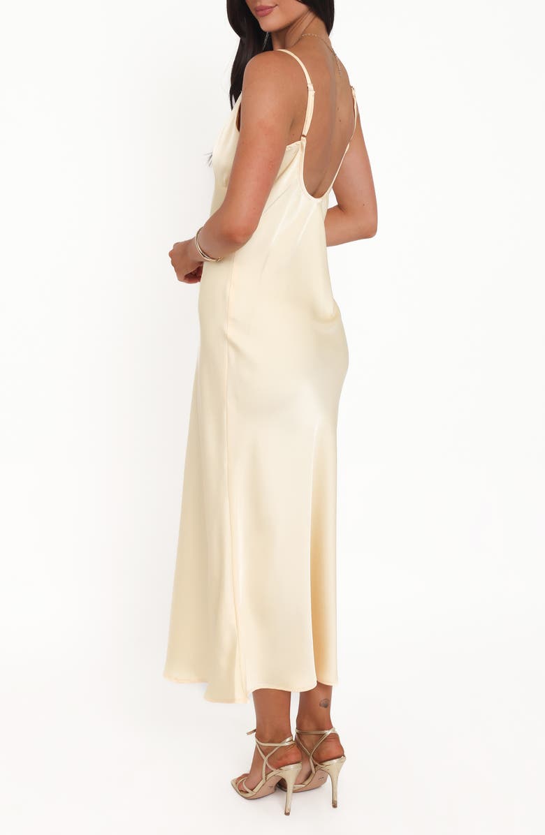 Petal & Pup Hobi Lace Satin Maxi Slipdress, Alternate, color, Butter Yellow
