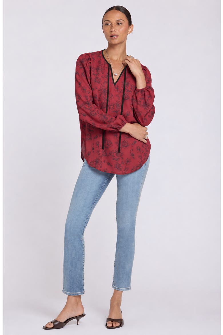Elsie Tie Neck Georgette Top, Alternate, color, FLORA BOTANICA