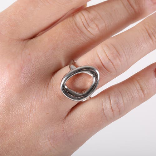 Lucy Quartermaine Volcan Open Ring In Sterling Silver