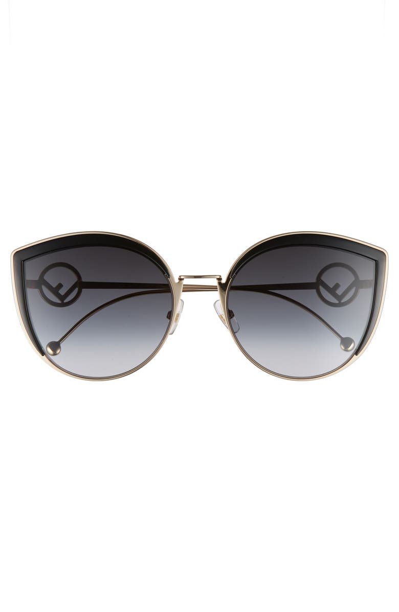 Fendi 58mm Metal Butterfly Sunglasses, Alternate, color, 