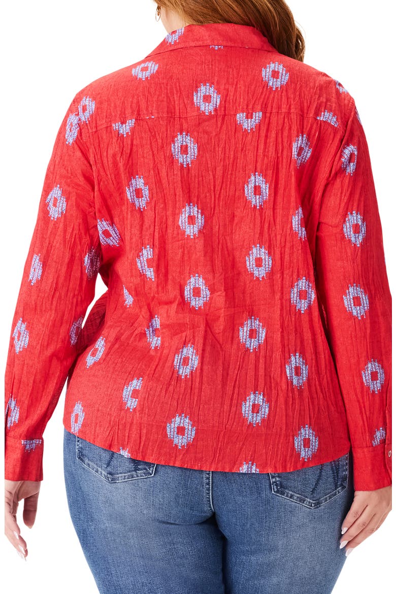 Medallion Crinkle Shirt, Alternate, color, ORANGE MULTI