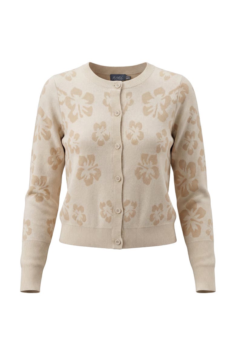 Embossed Flower Button Front Ribbed Hem Cardigan, Alternate, color, Soft Pink