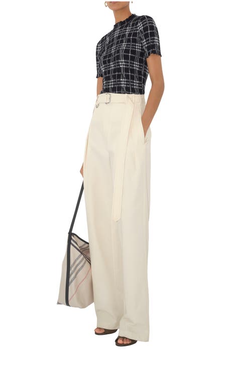 Gabardine Belted Trousers