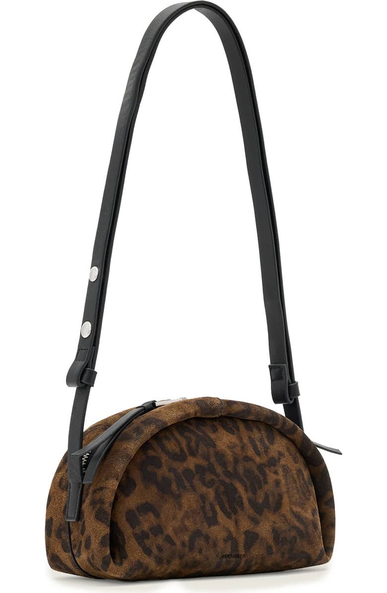 AllSaints Rosalie Leopard Print Calf Hair Crossbody Bag, Alternate, color, Leopard Brown