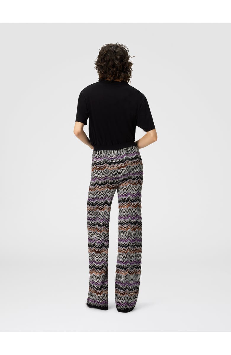 Missoni Straight Long Pants In English Rib Knit, Alternate, color, Multicoloured