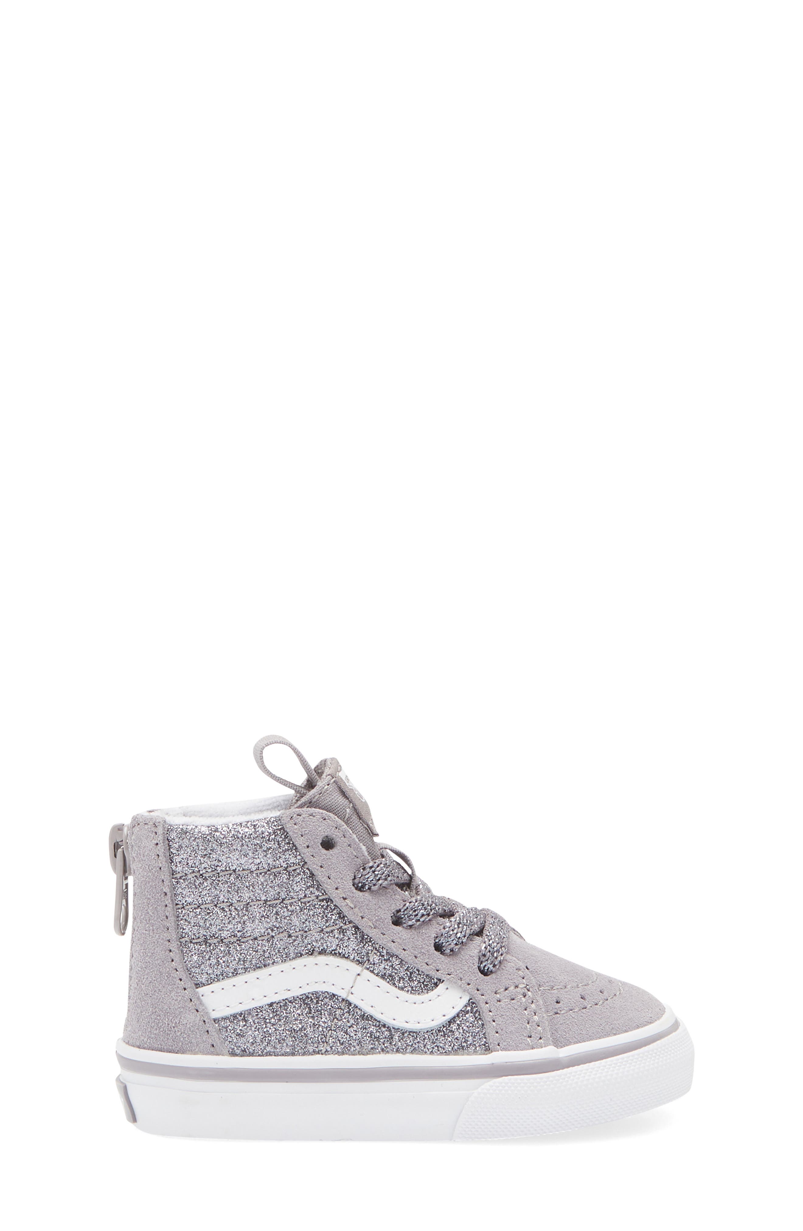 Vans Kids' Sk8-Hi Glitter Sneaker, Alternate, color, Gunmetal
