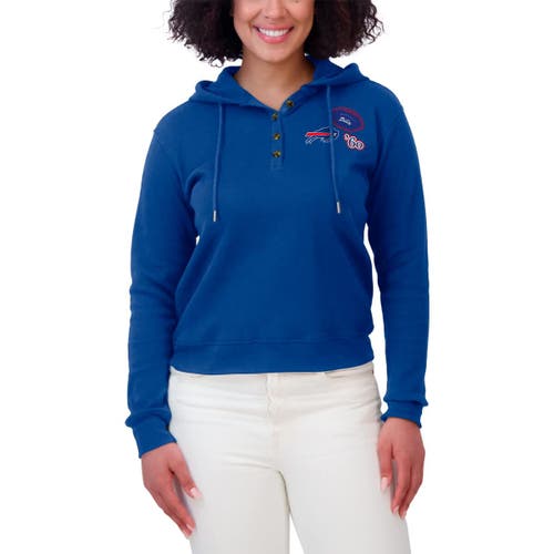 Wear By Erin Andrews Royal Buffalo Bills Waffle Hoodie Pullover Top In Royal