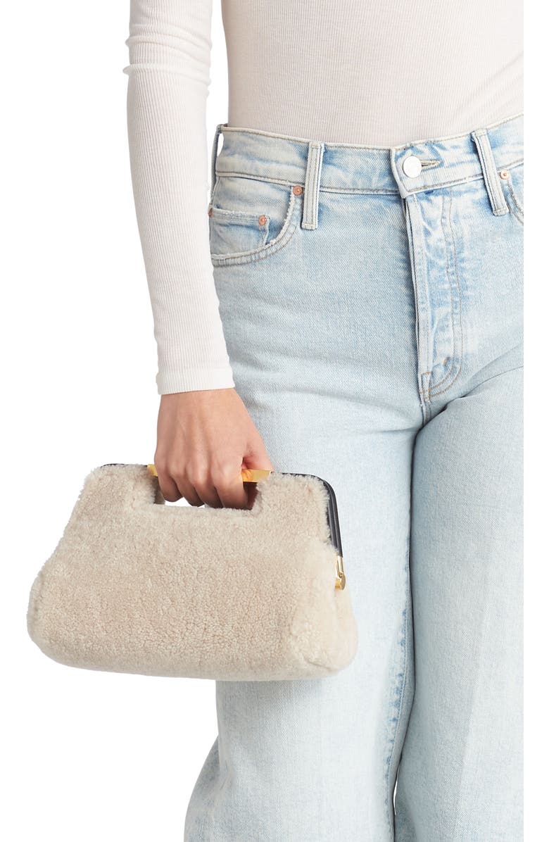 DeMellier Mini Seville Metallic Leather Frame Clutch, Alternate, color,