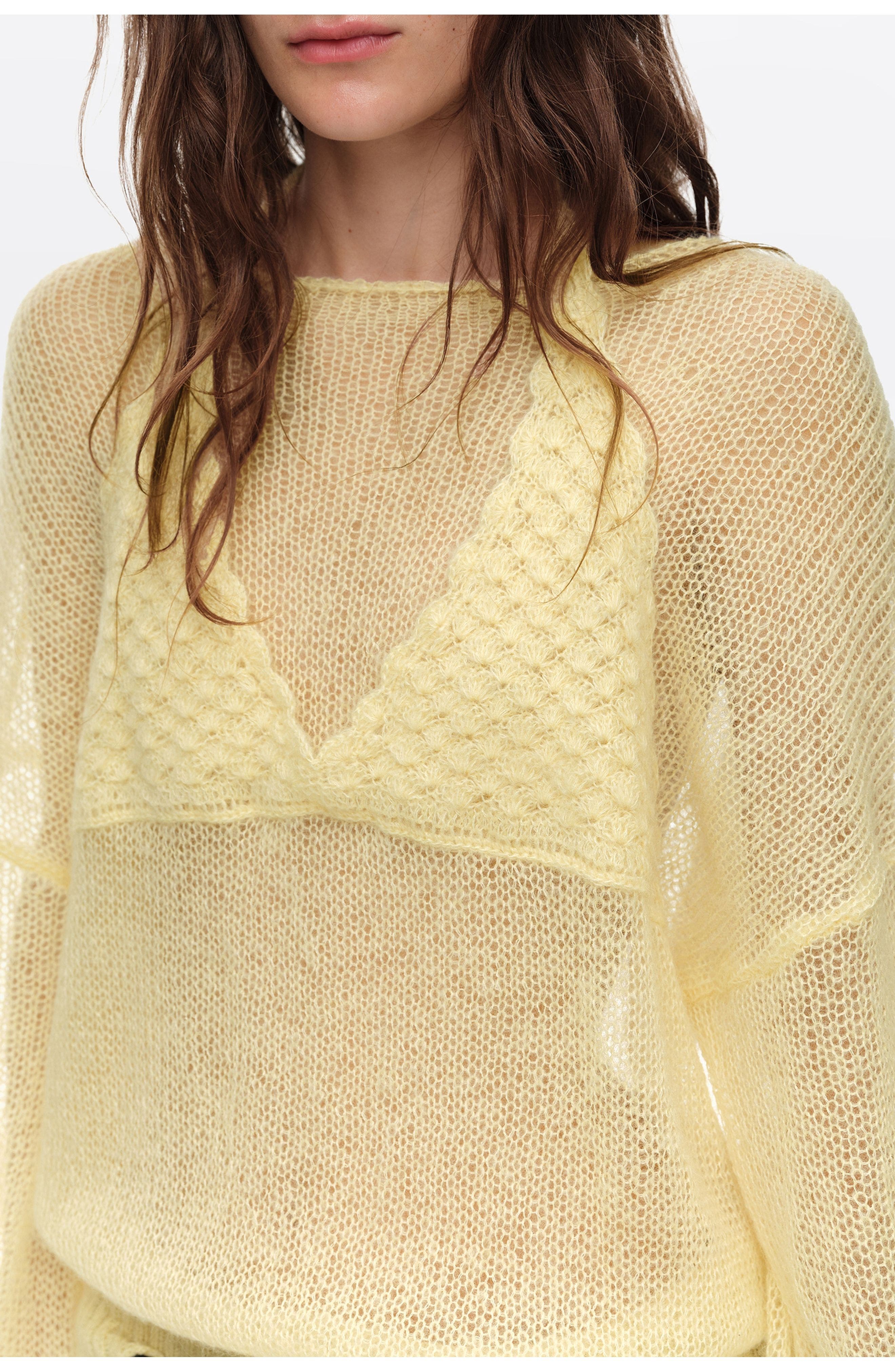 BIMBA Y LOLA Mohair Sweater with Overlay Top (Women) | Nordstrom