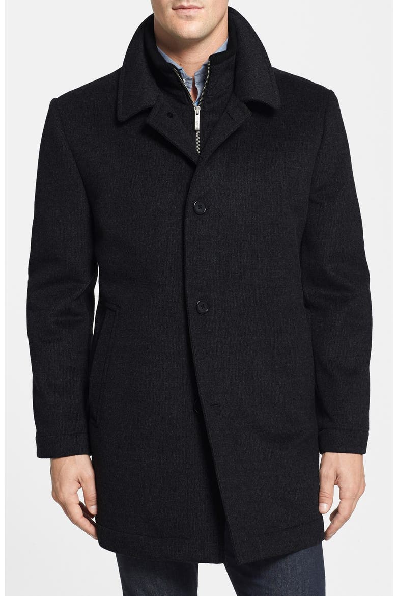 MacBeth Car Coat with Bib, Main, color, BLACK