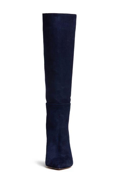 Beautiisoles Yara Pointed Toe Knee High Boot In Blue