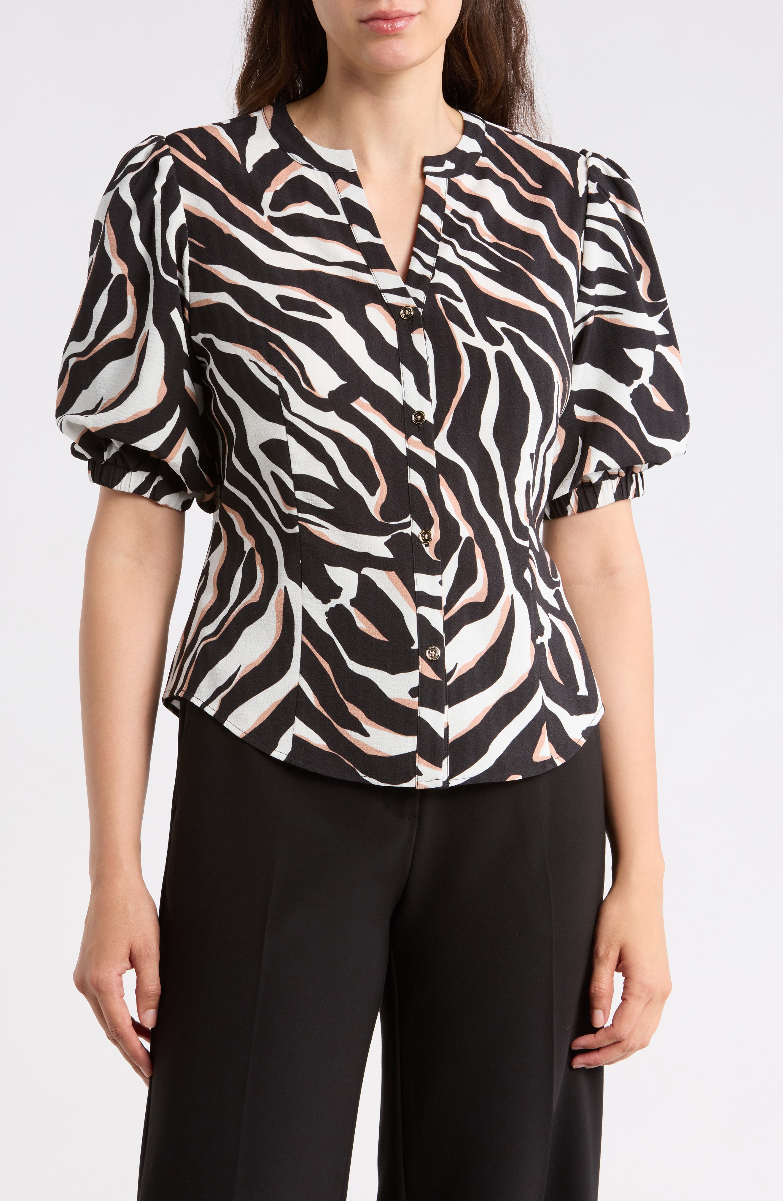 Gemma + Jane Puff Sleeve Button-Up Top