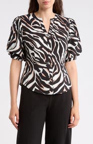 Gemma + Jane Puff Sleeve Button-Up Top