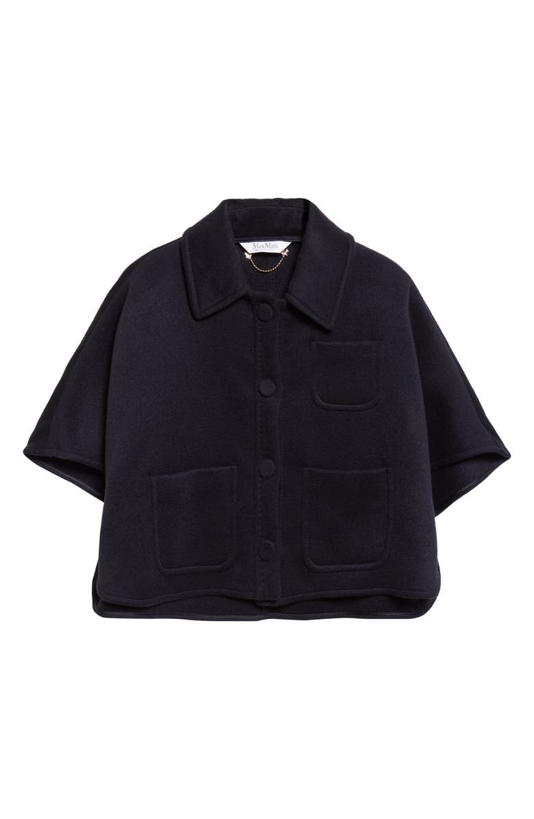 Max Mara Agile Alpaca, Wool & Silk Double Face Cape, Alternate, color, Ultramarine