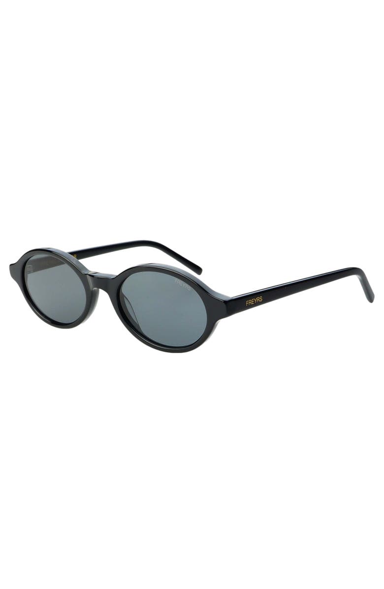 FREYRS Eyewear Zoe Oval Sunglasses, Alternate, color, Black