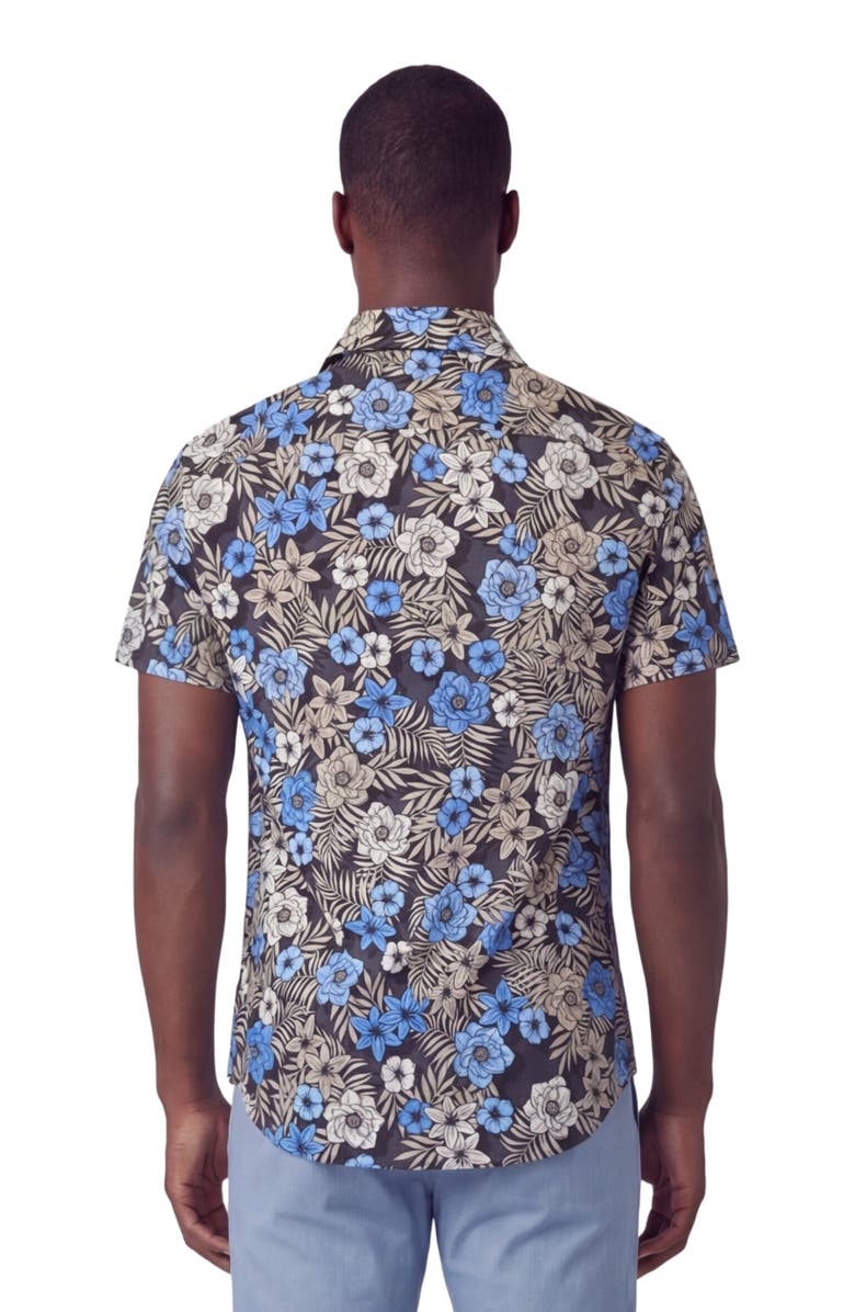 Lords of Harlech Tropical Mix Mens Printed Button Up Shirt, Alternate, color, Tropical Mix Black