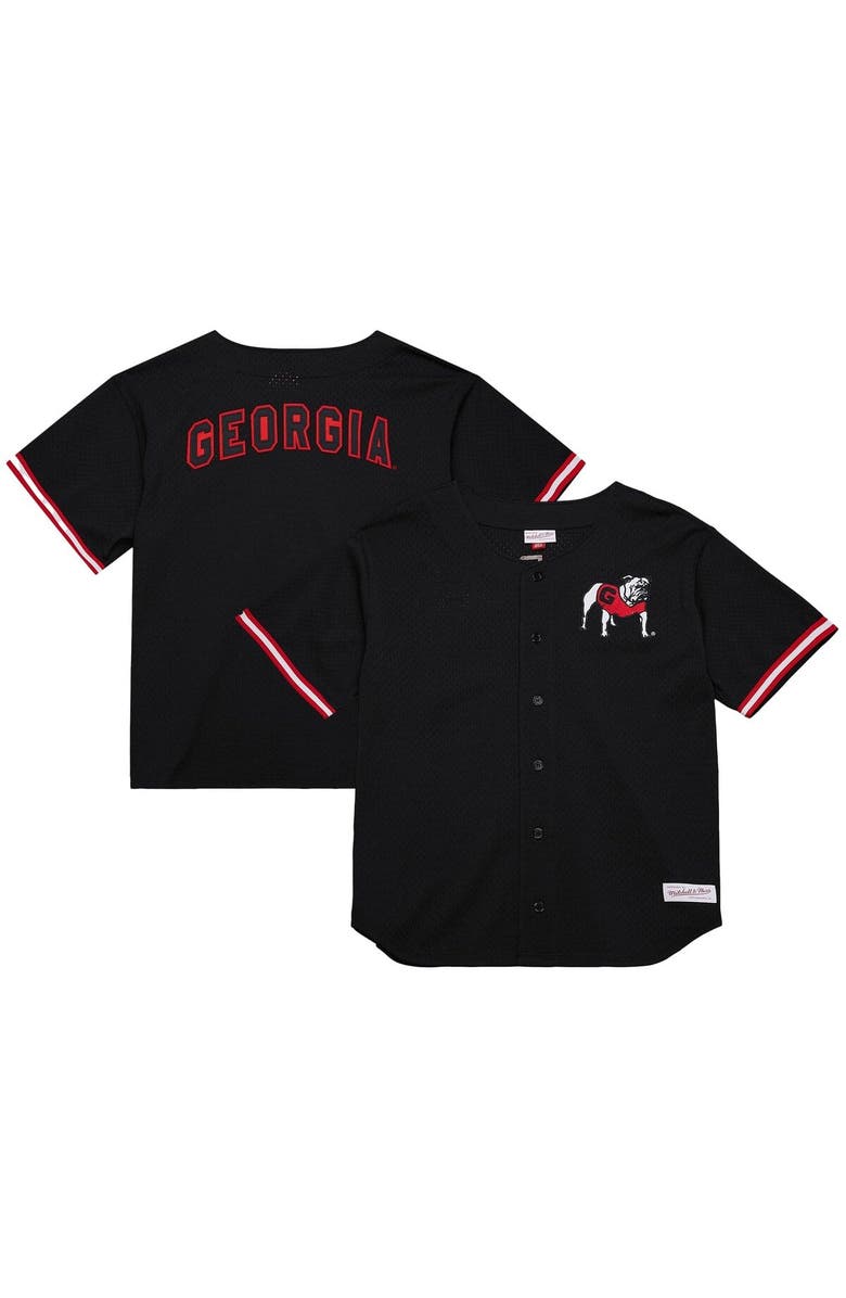 Mitchell & Ness Men's Mitchell & Ness Black Georgia Bulldogs Game Time Vintage Mesh Button Front Top, Main, color, 
