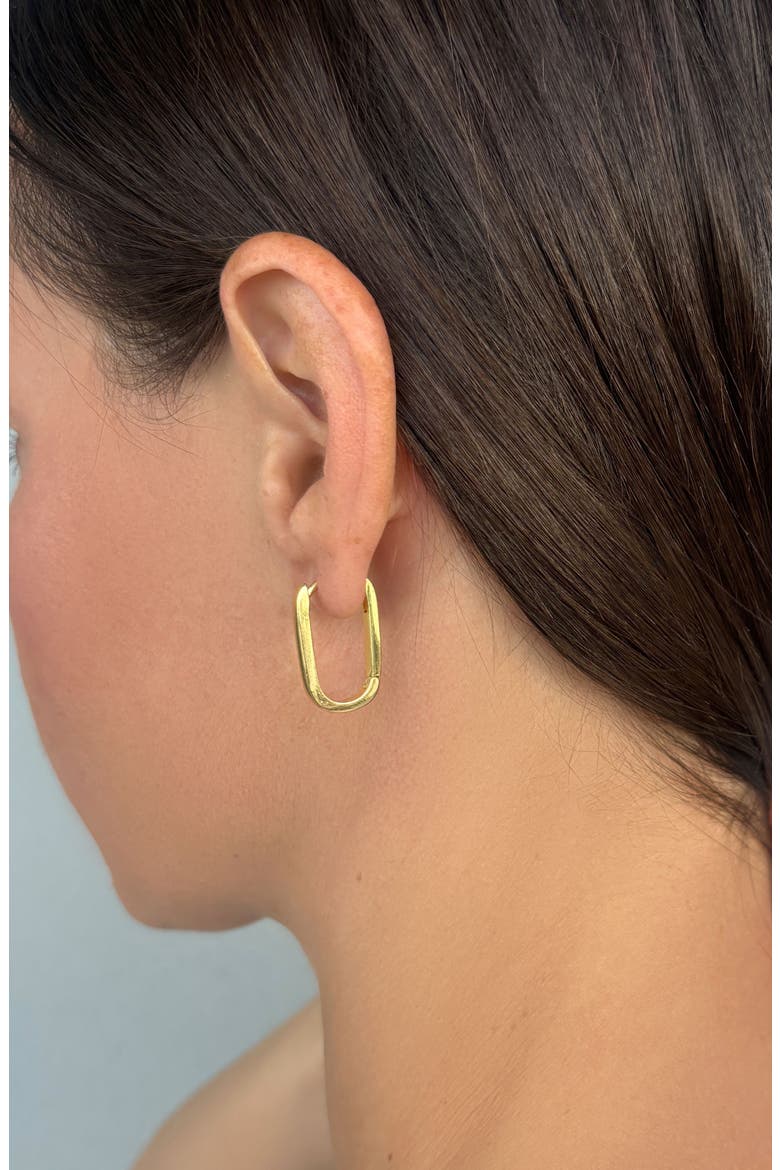 Laperouse Oval Hoop Earrings, Alternate, color, GOLD