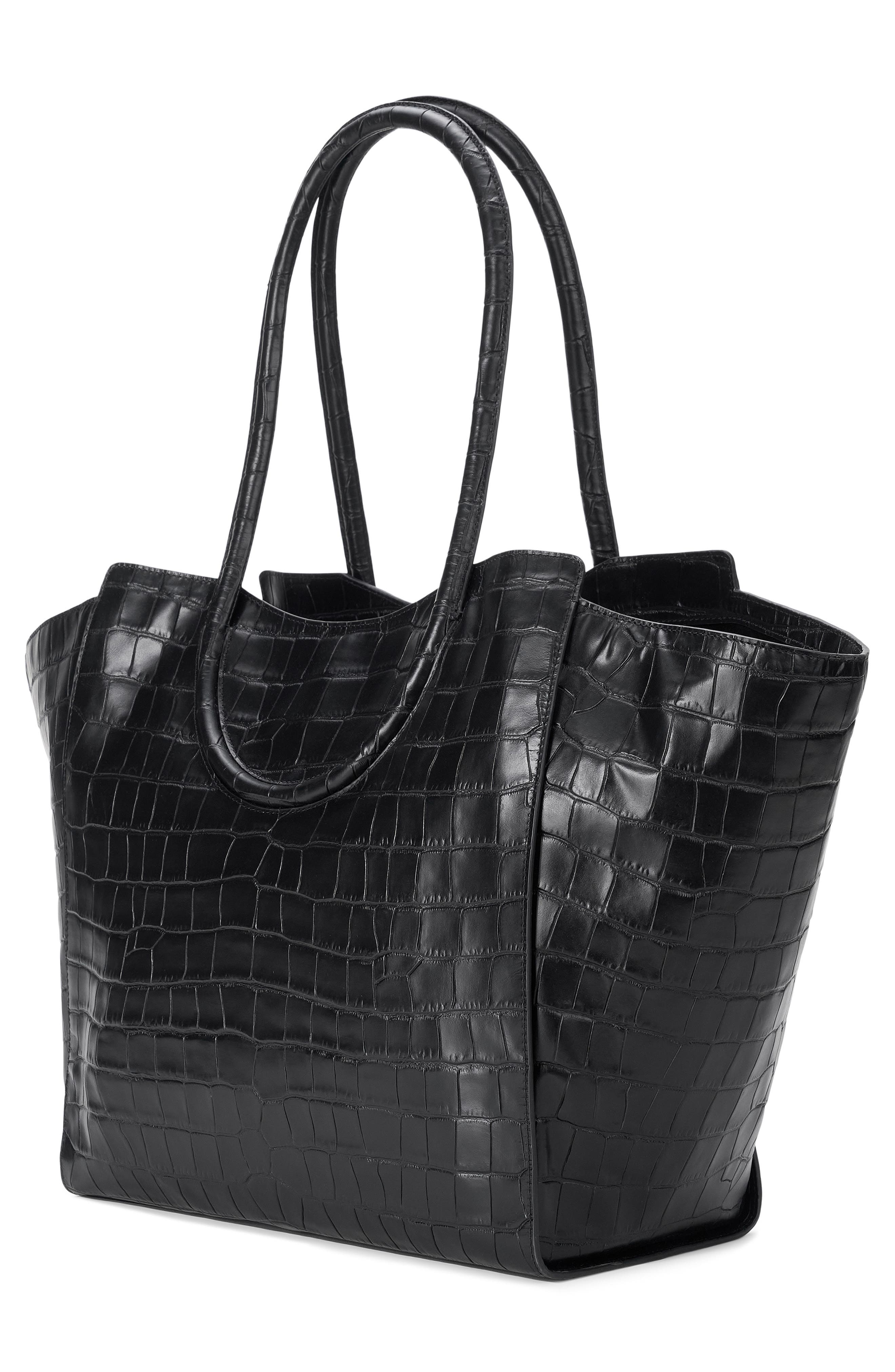 STAUD Maude Tote Bag, Alternate, color, Black Croco