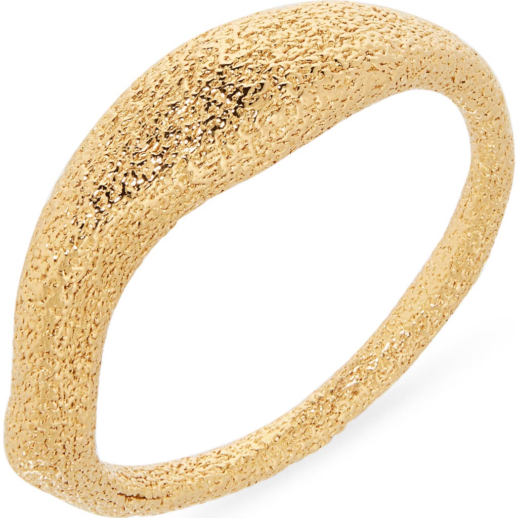 Monica Vinader Womens Antica Textured 18ct Yellow Gold Vermeil Stacking Ring In Gold