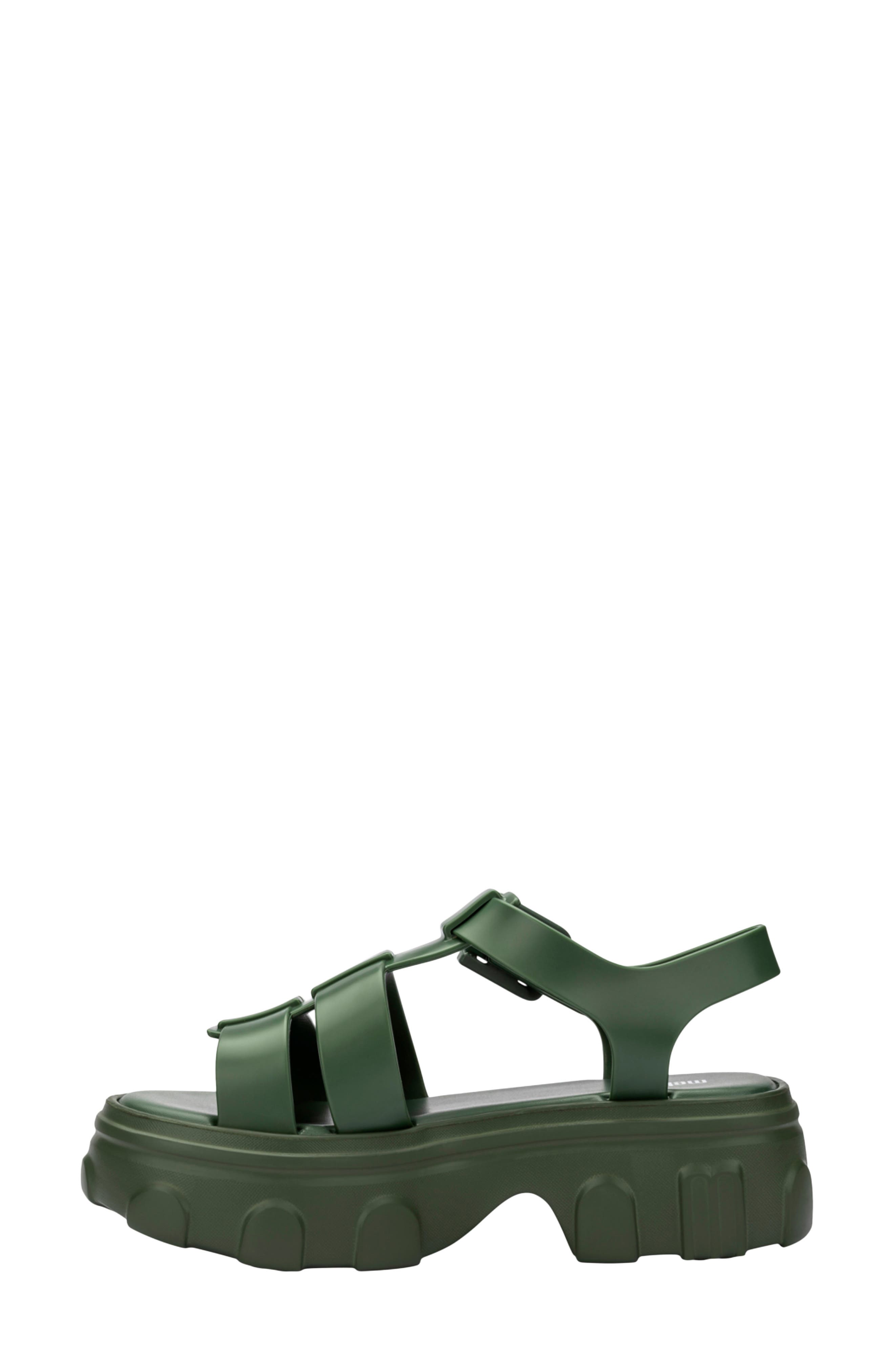 Ella Ankle Strap Platform Sandal, Alternate, color, DARK GREEN