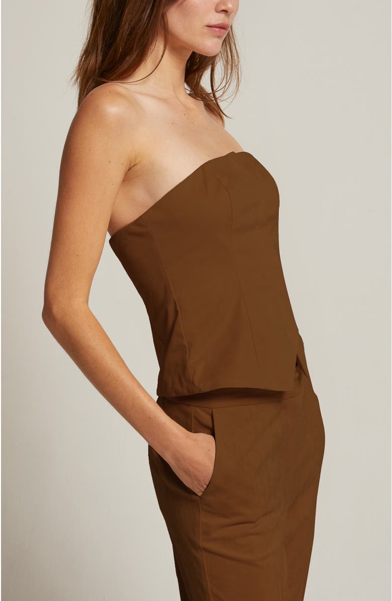 CRESCENT Faux Suede Tube Top, Alternate, color, Espresso