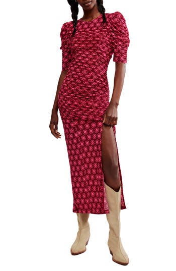 FREE PEOPLE FREE PEOPLE BRIELLA FLORAL SIDE SLIT DRESS