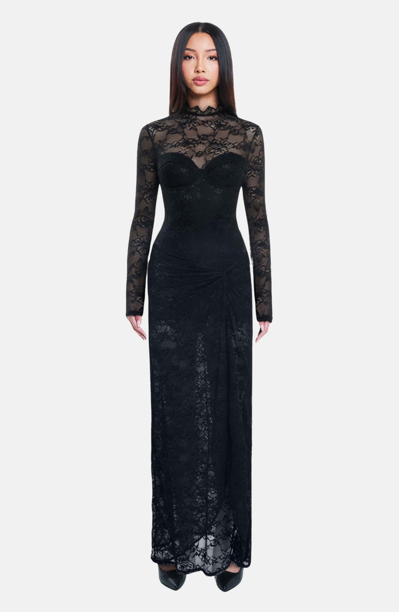 OW Collection ADELLE Maxi Dress, Main, color, Black Lace