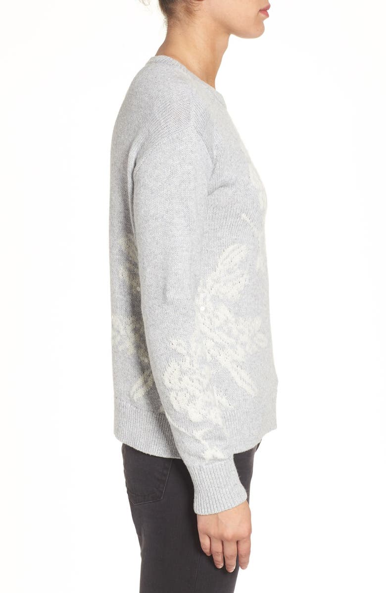 Halogen<sup>®</sup> Floral Intarsia Knit Sweater, Alternate, color, 