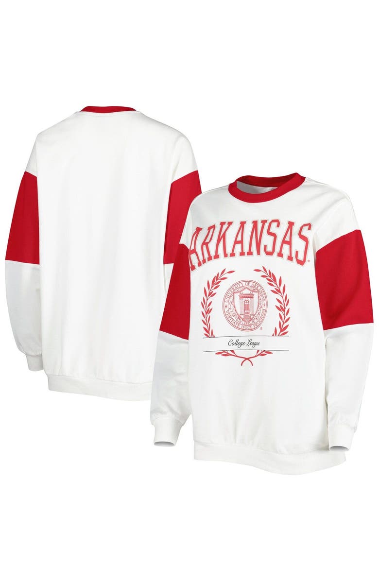 GAMEDAY COUTURE Women's Gameday Couture White Arkansas Razorbacks It's A Vibe Dolman Pullover Sweatshirt, Main, color, White