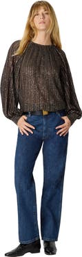 Missoni Flared Crew Neck Sweater With Lamé Stripes