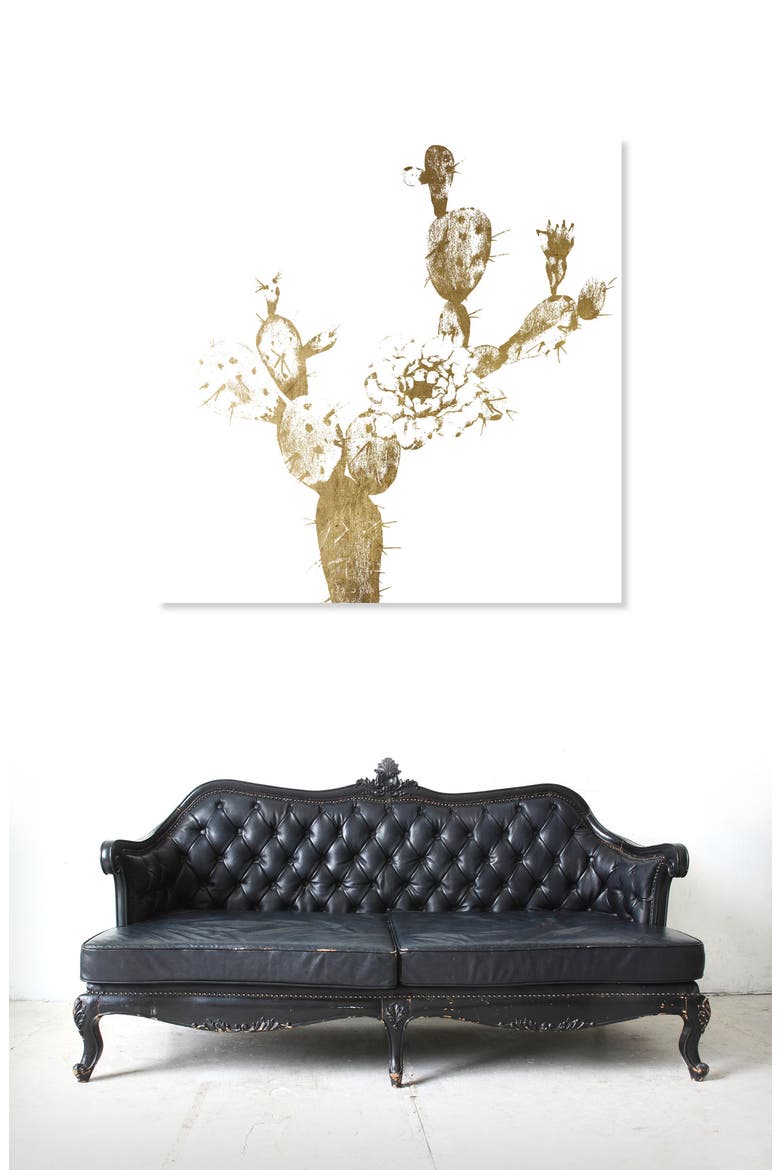 Cactus Gold I Canvas Wall Art, Alternate, color, METALLIC GOLD