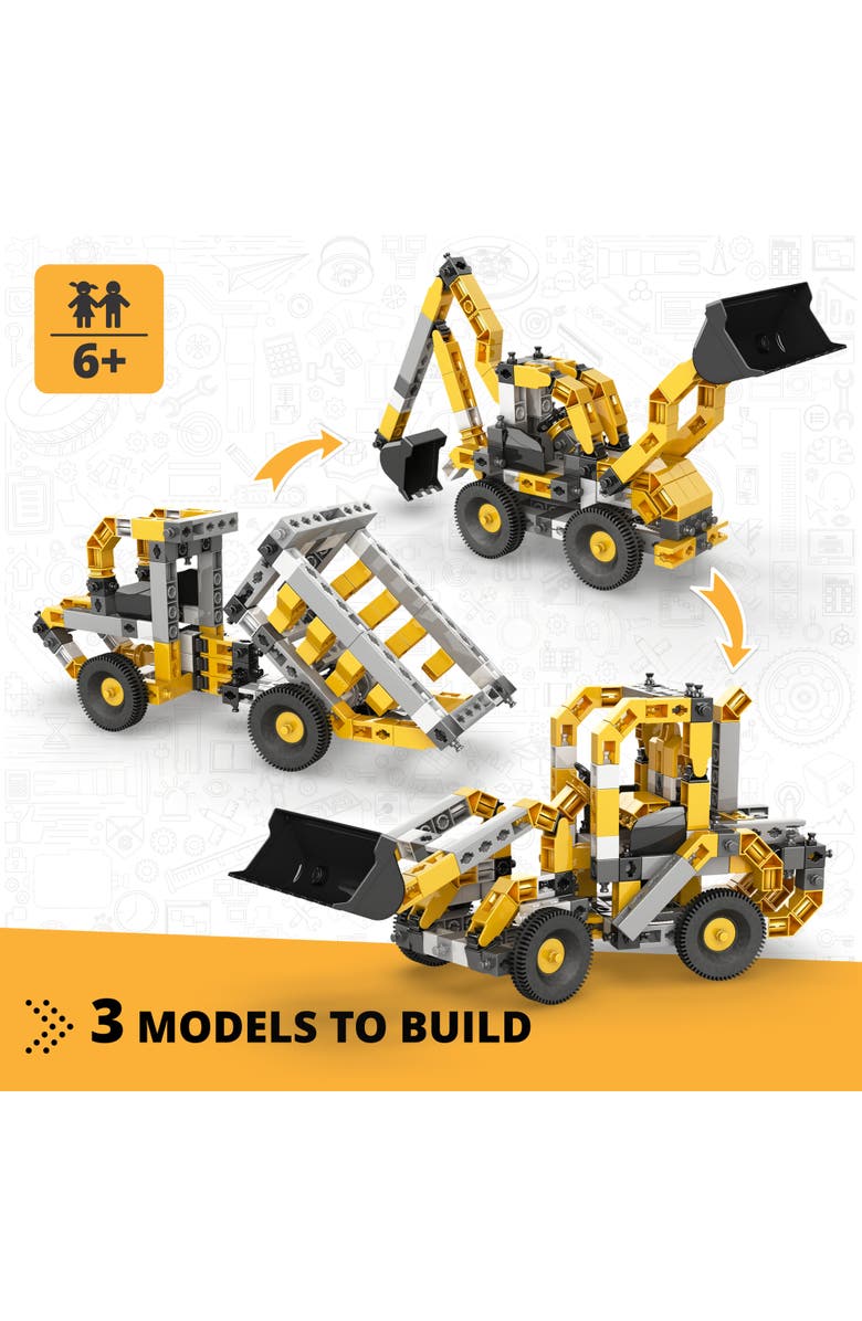 Engino Creative Builder 3In1 Wheeled Loader Multimodel Vehicle Brick Set, Alternate, color, Multicolored