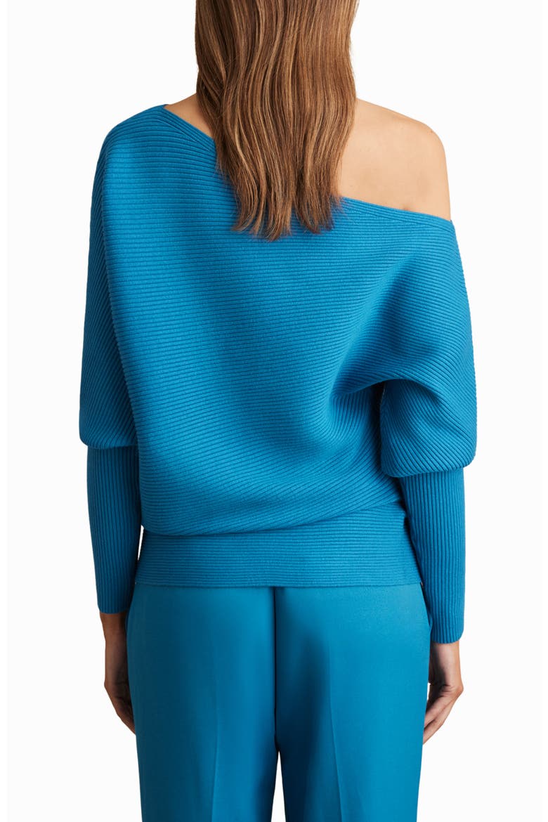 Lorna Off the Shoulder Rib Sweater, Alternate, color, BLUE